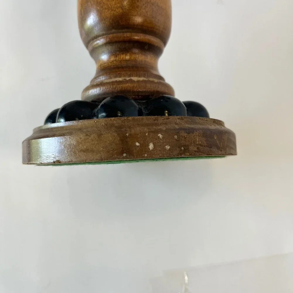Vintage Wood and Wrought Iron 5 Light Candelabra Candle Holder Centerpiece Brown